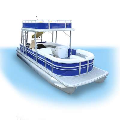 Kinocean Wholesale 25ft OEM Blue Sport Party Fishing Floats Aluminium Double Decker Luxury Yacht Boats For Sale (Cross-border)