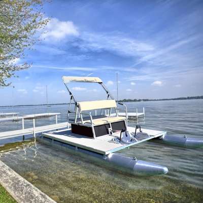 4 Person Aluminum Paddle Boat on Pontoons